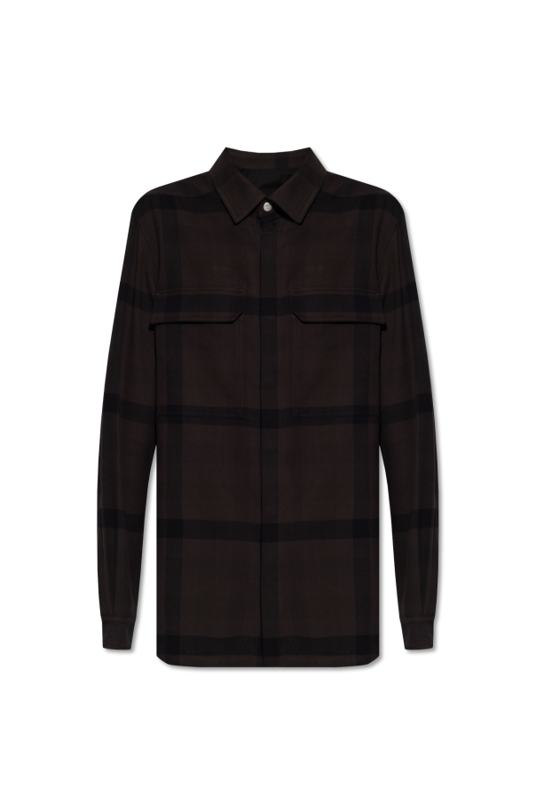 SchaferandweinerShops GB - Brown 'Outershirt' checked shirt